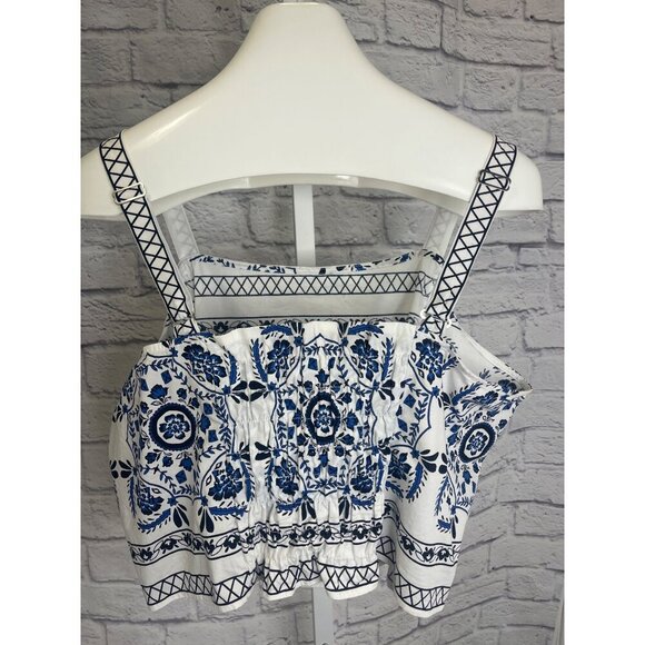 Lane Bryant Top Blue and White Fair Isle Tank Top Plus Size 18 - Picture 4 of 6